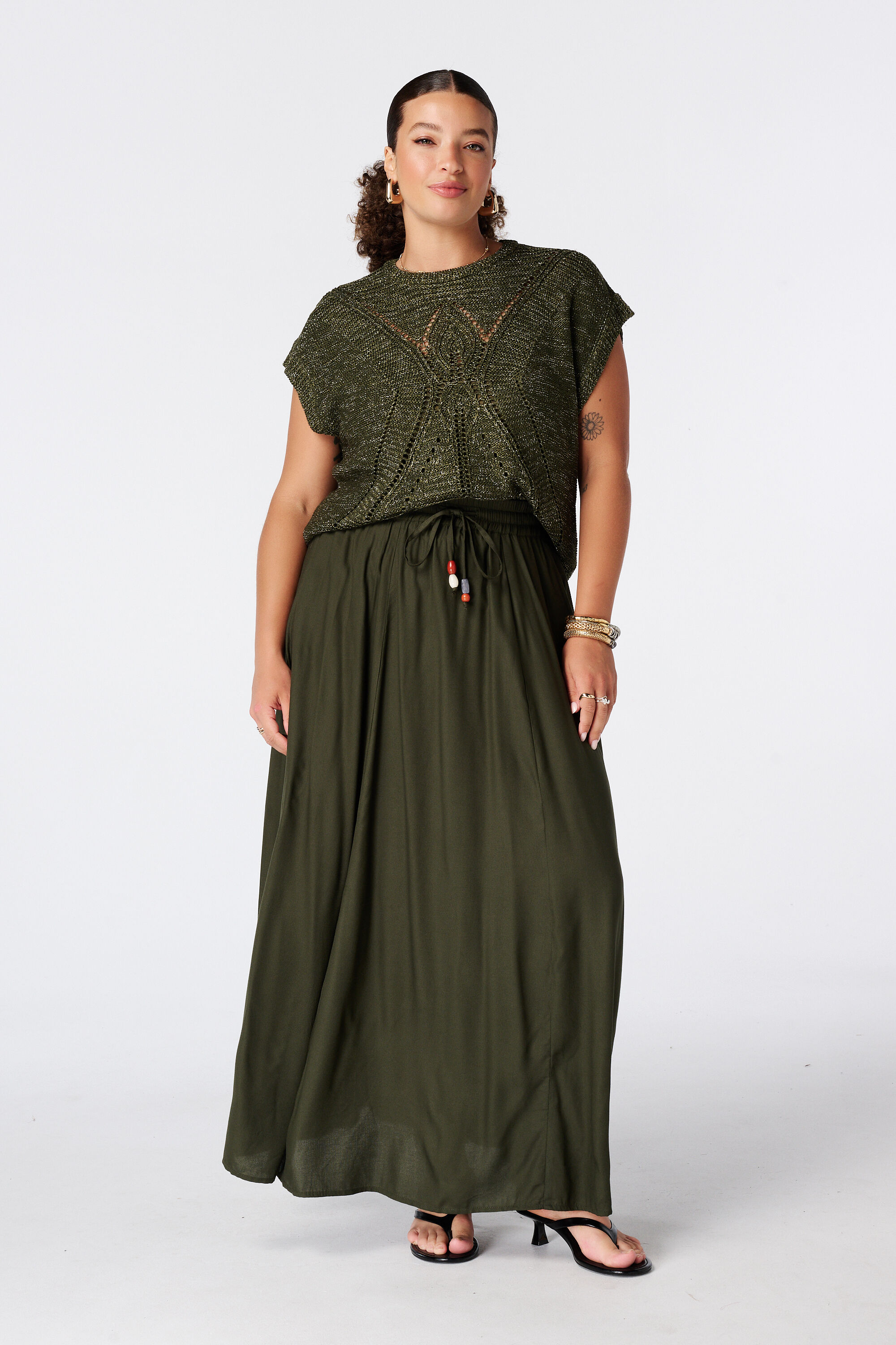 Jupe maxi avec taille &eacute;lastique image number 0