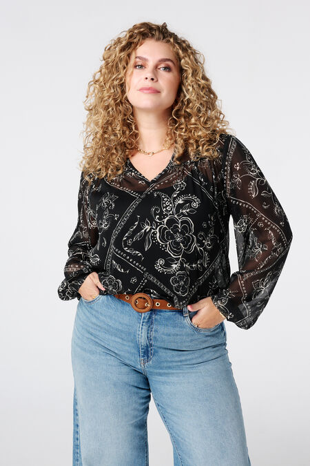 Blouse transparente imprimée Blouse transparente imprimée