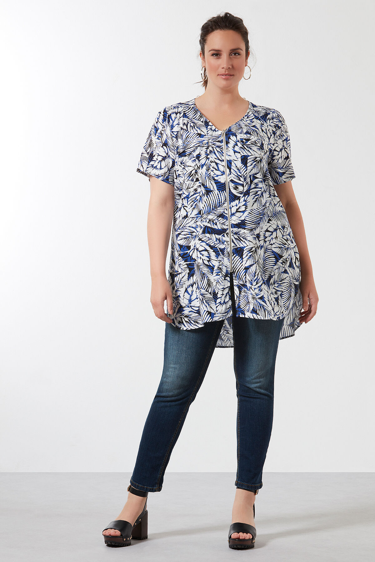 Femmes Chemisier zippe avec imprime integral MS Mode