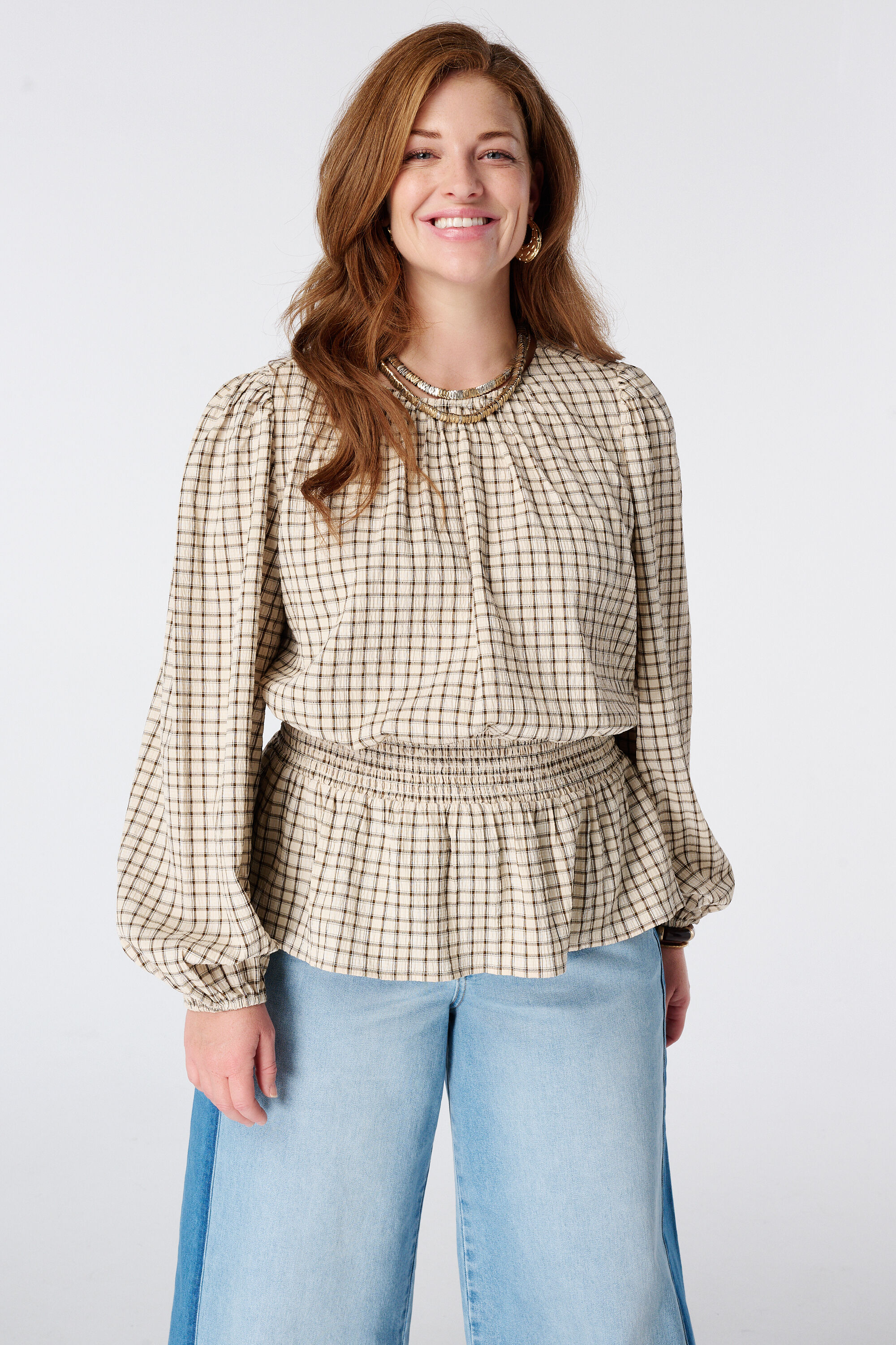 Blouse &agrave; carreaux
