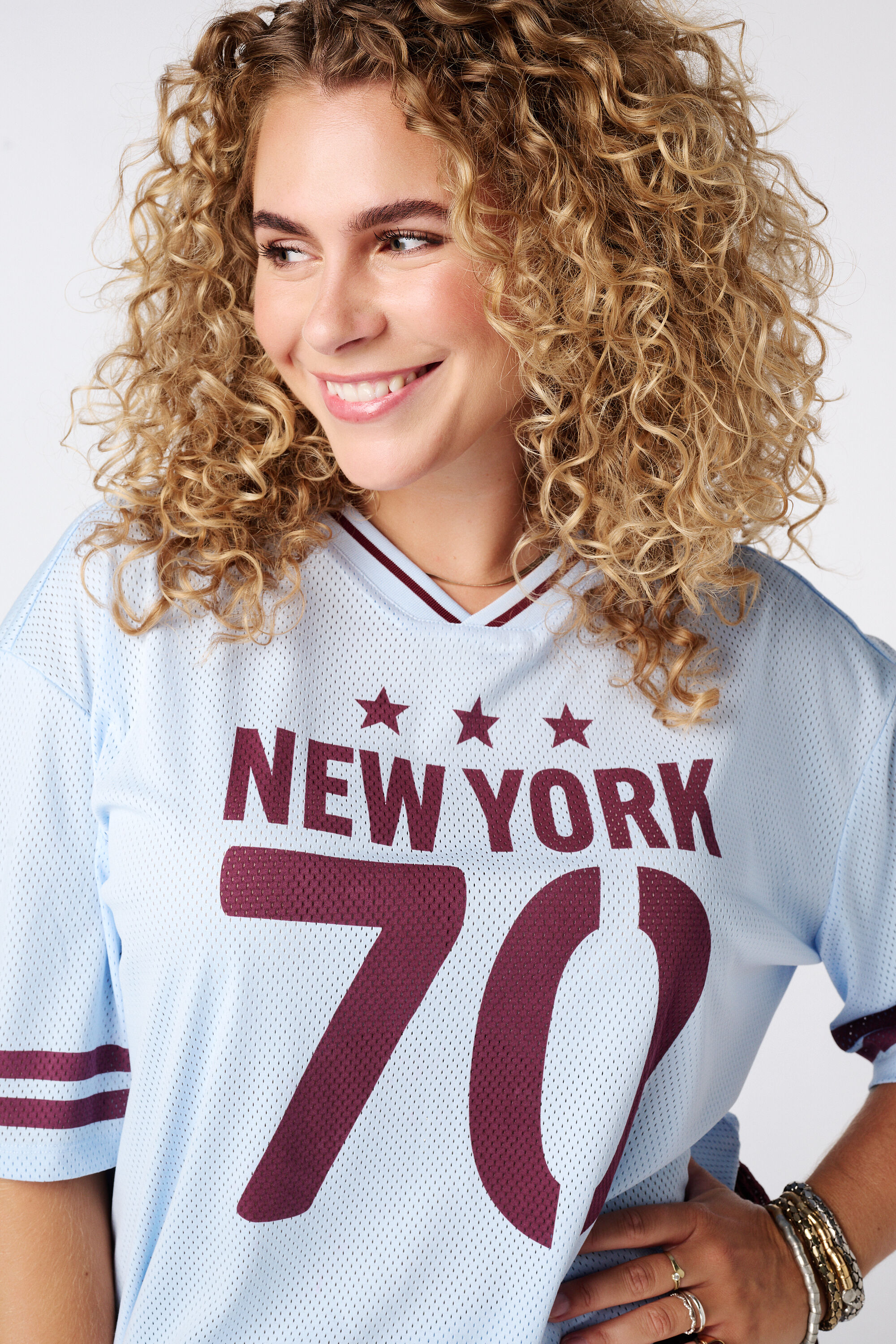 Jersey oversize avec imprim&eacute; sportif image number 4