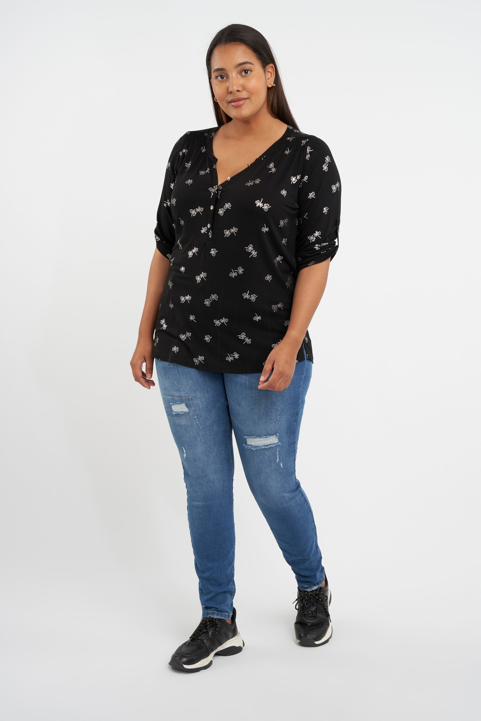 Haut &agrave; imprim&eacute; m&eacute;tallis&eacute; image number 5