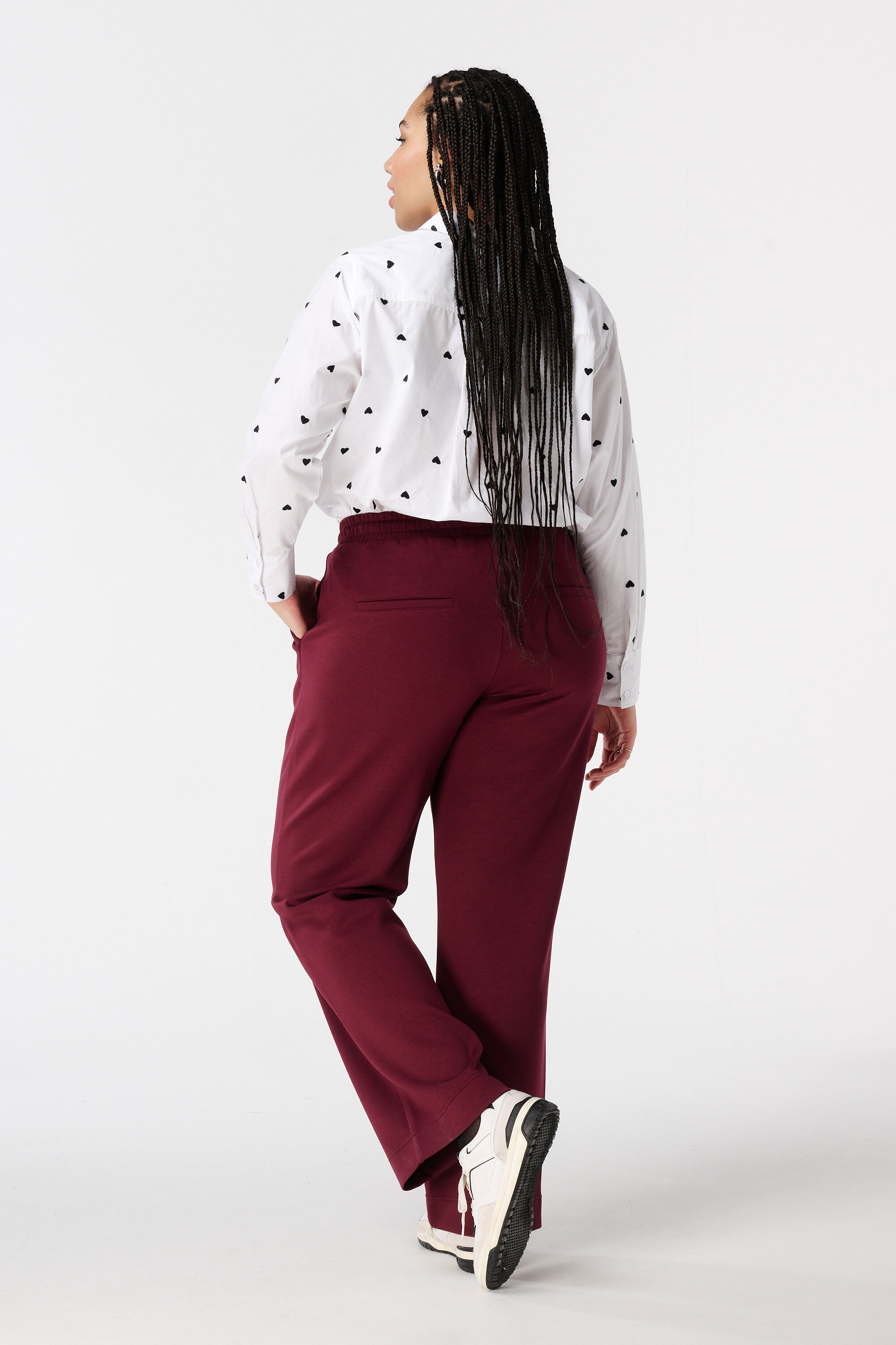 Pantalon avec taille &eacute;lastique et couture d&eacute;corative image number 3