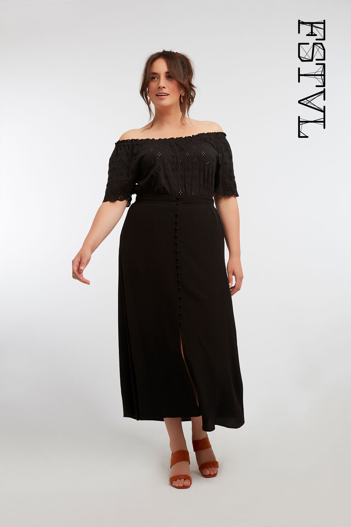 Femmes Jupe longue avec boutons MS Mode