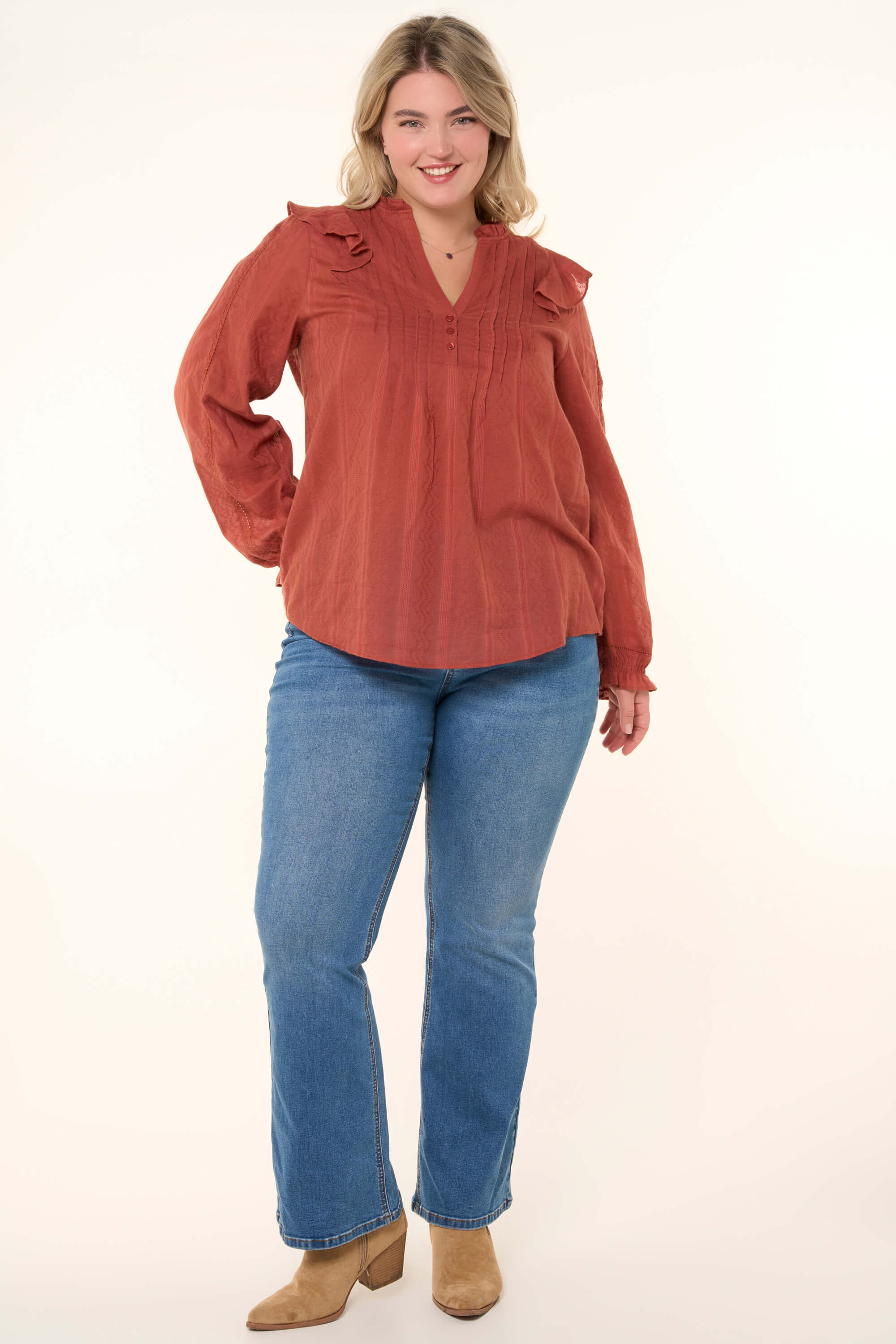 Chemisier &agrave; manches ballon image number 6