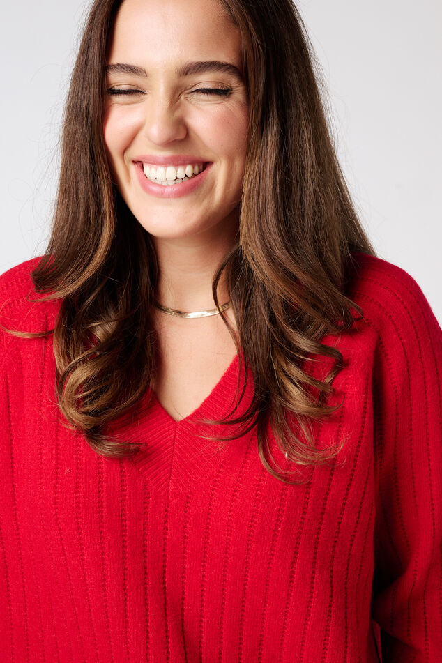 Pull finement tricoté avec motif image number 4