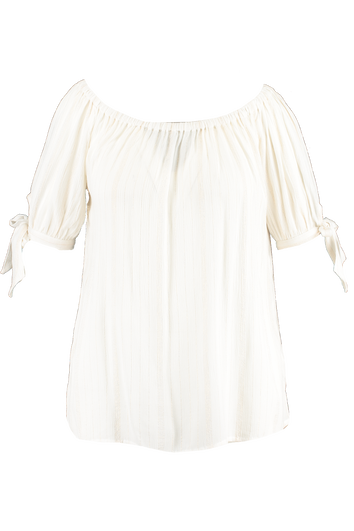 Chemisier en lurex &agrave; &eacute;paules d&eacute;nud&eacute;es