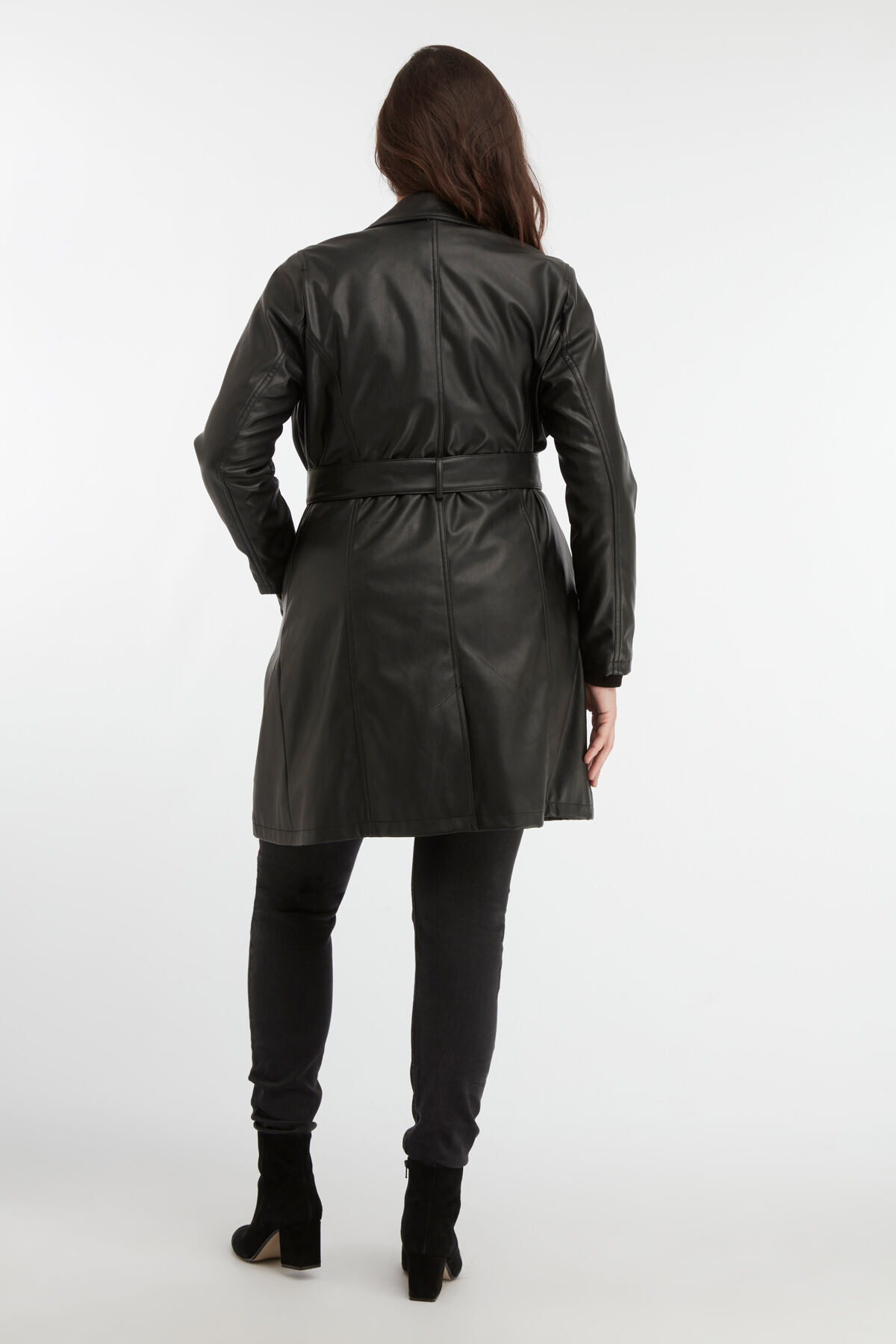 Veste en cuir avec ceinture outlet