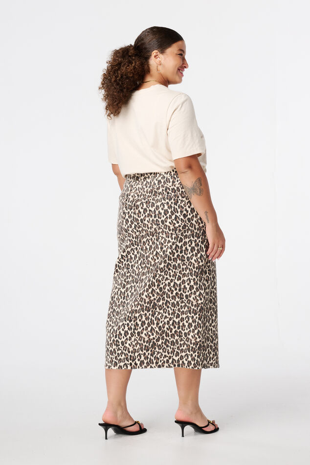 Jupe en denim avec imprimé panthère image number 3