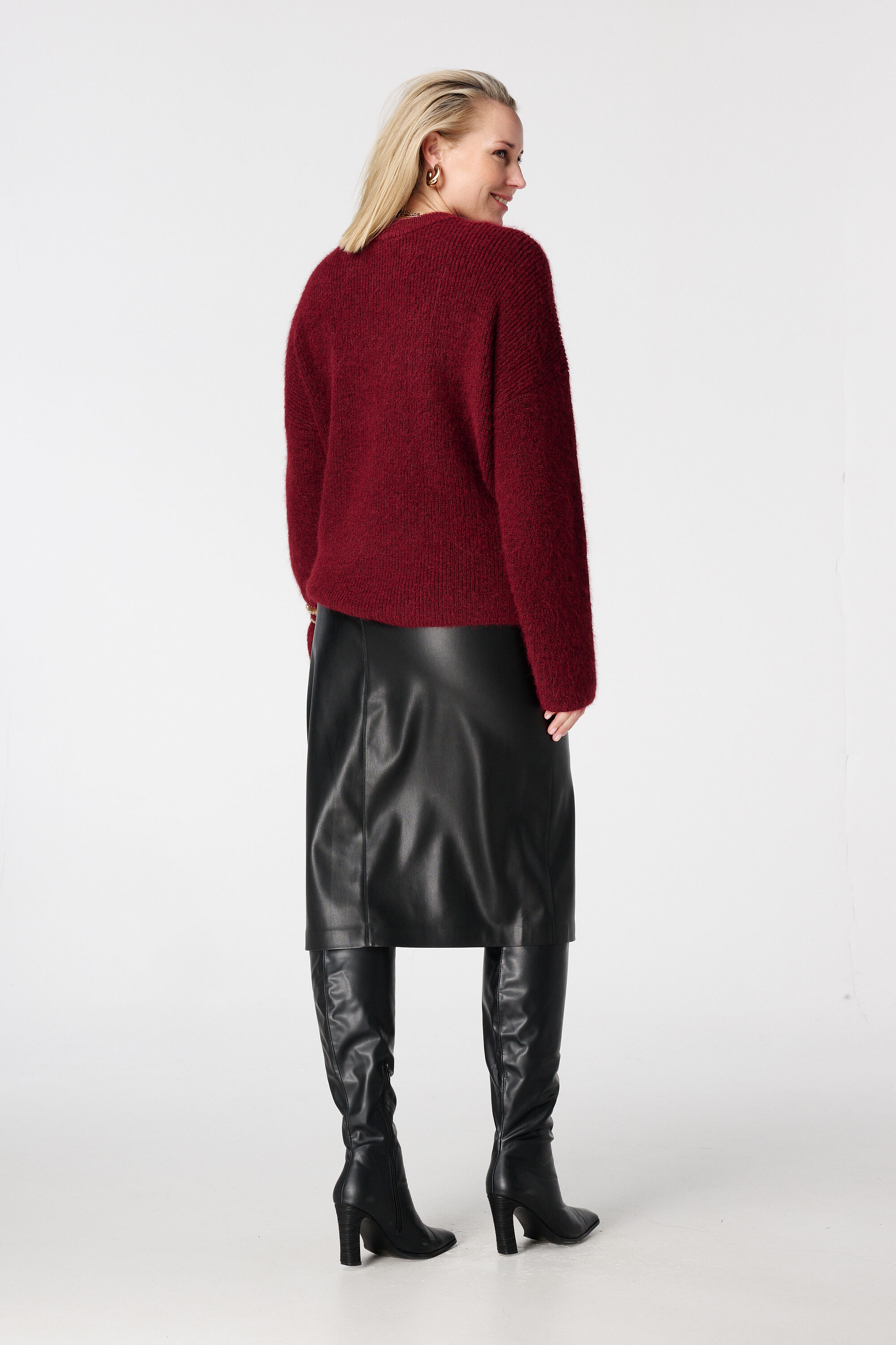 Jupe midi en simili cuir PU image number 3