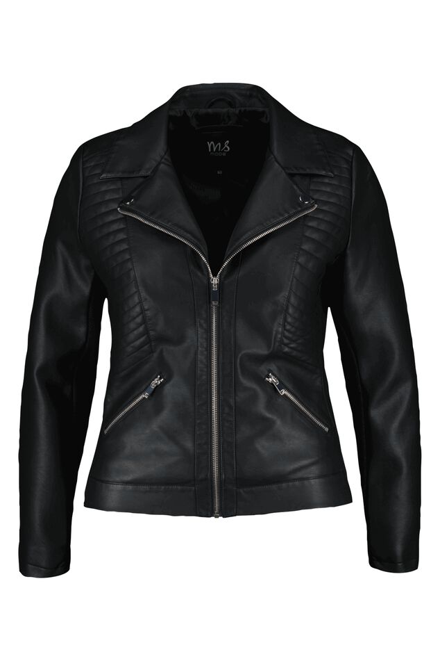 Veste avec un aspect cuir et des détails argentés. image number 1