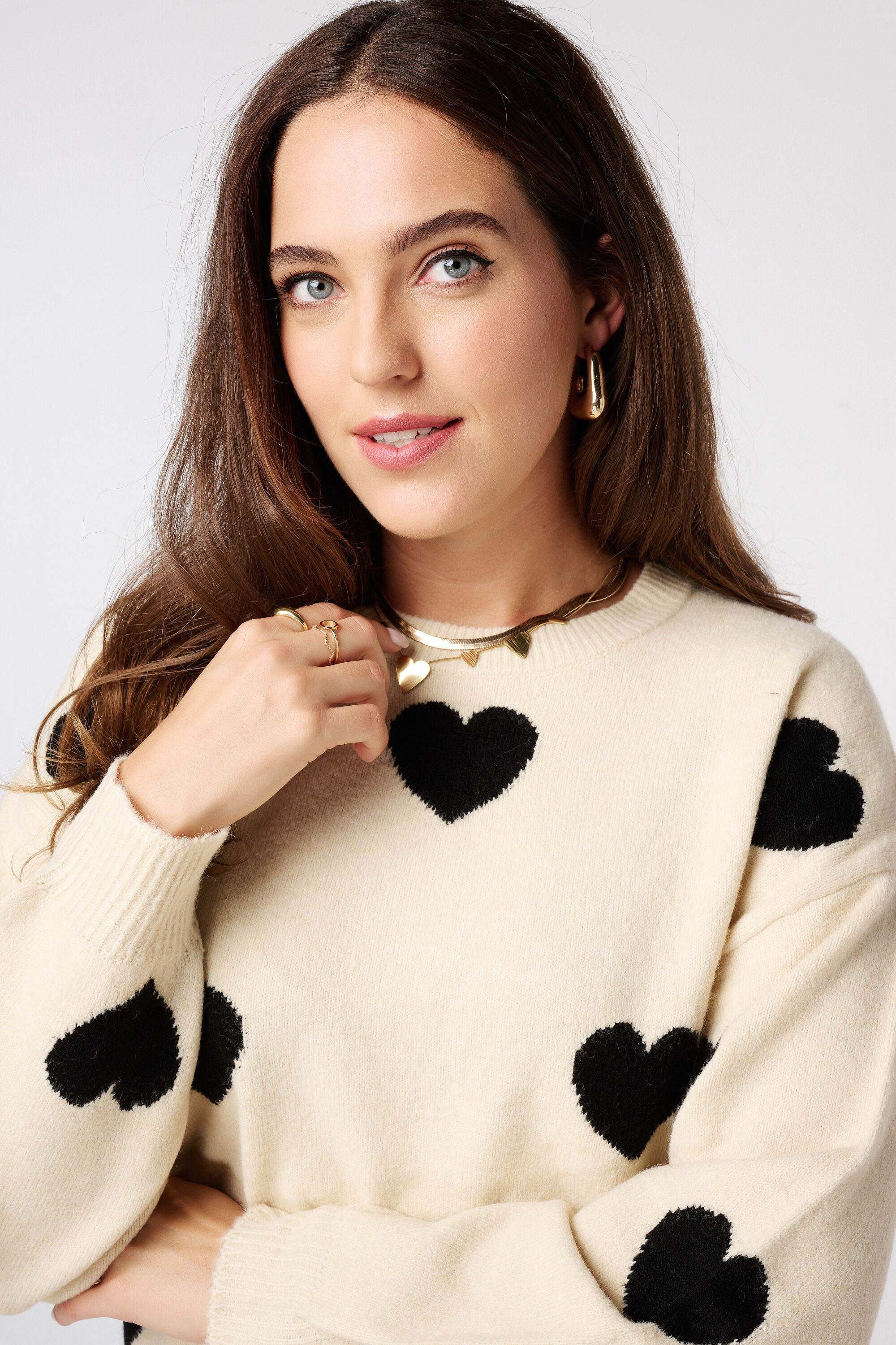 Pull fin &agrave; motif c&oelig;ur image number 4