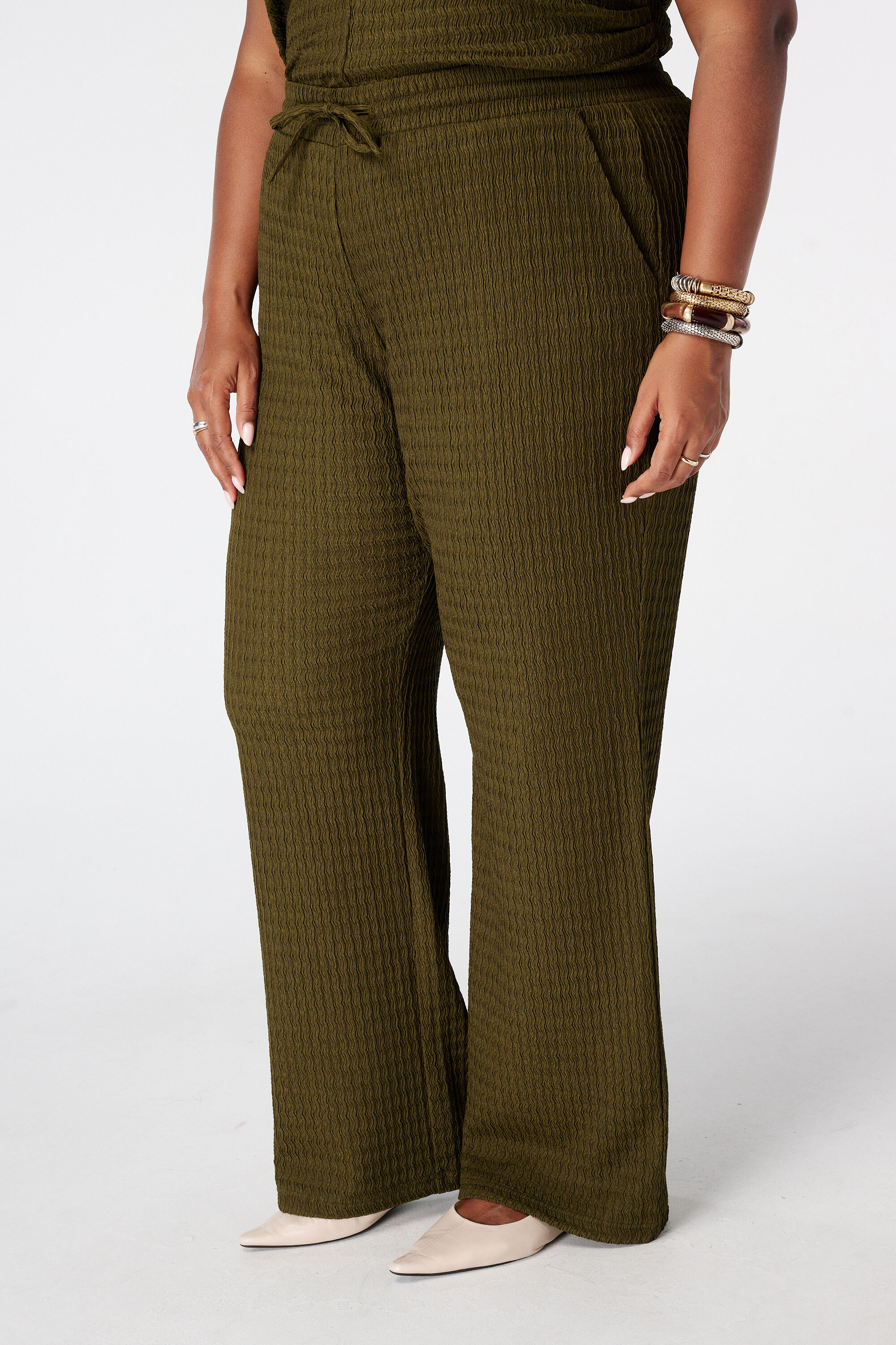 Pantalon avec taille &eacute;lastique image number 5