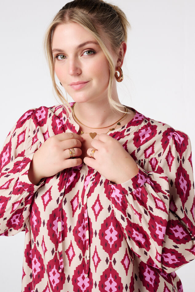 Blouse imprimée avec bobines image number 4