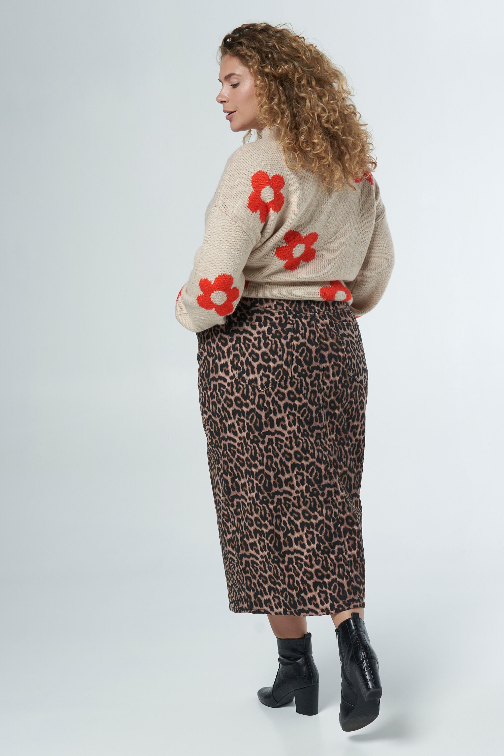 Jupe en denim panth&egrave;re image number 3