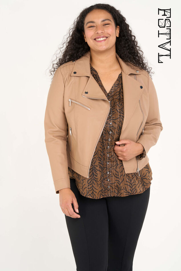 Veste style motard en similicuir image number 0
