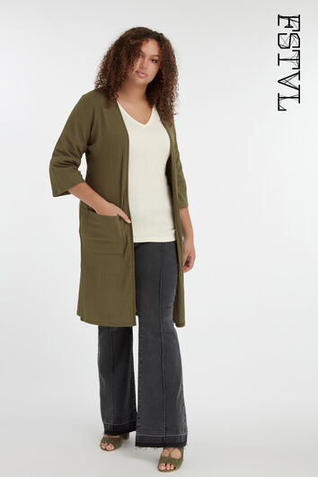 Cardigan long ouvert