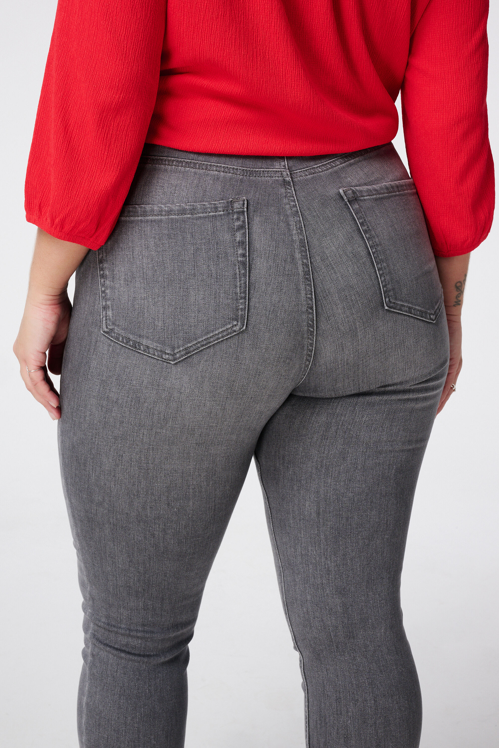 Jean skinny taille haute CHERRY image number 4