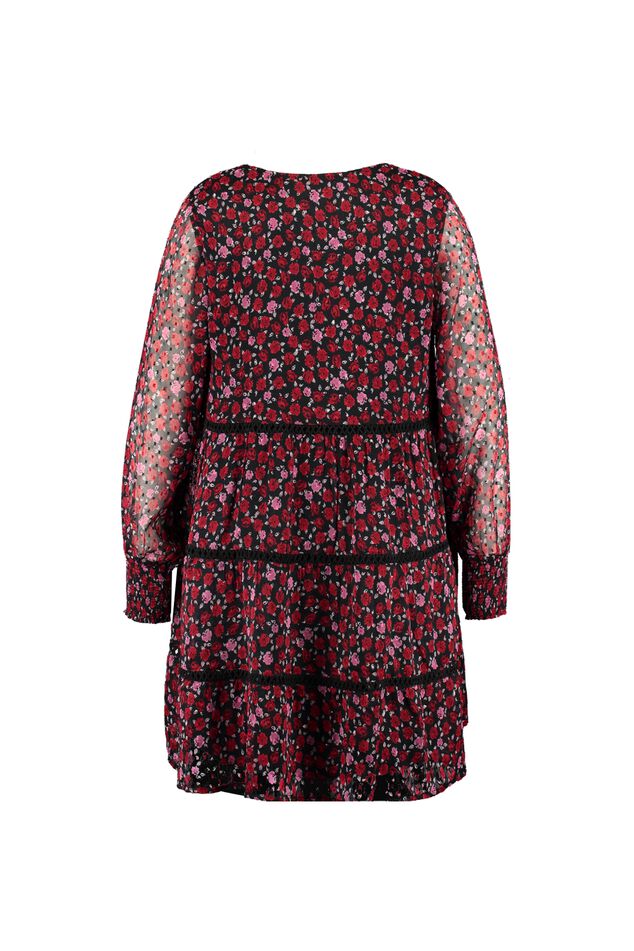 Robe à fleurs avec des décors froncés   image number 2