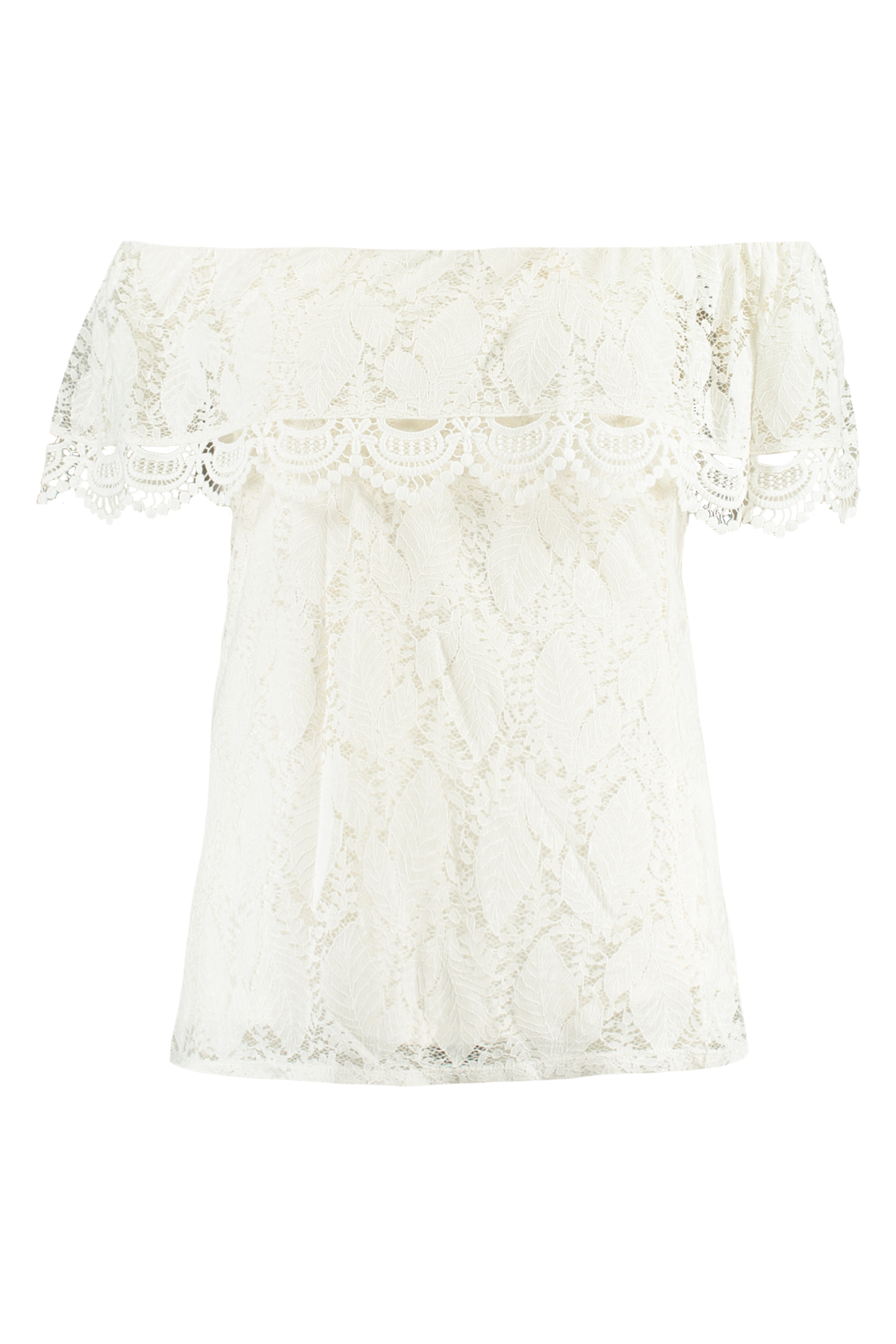 Haut en dentelle &agrave; &eacute;paules d&eacute;nud&eacute;es image number null