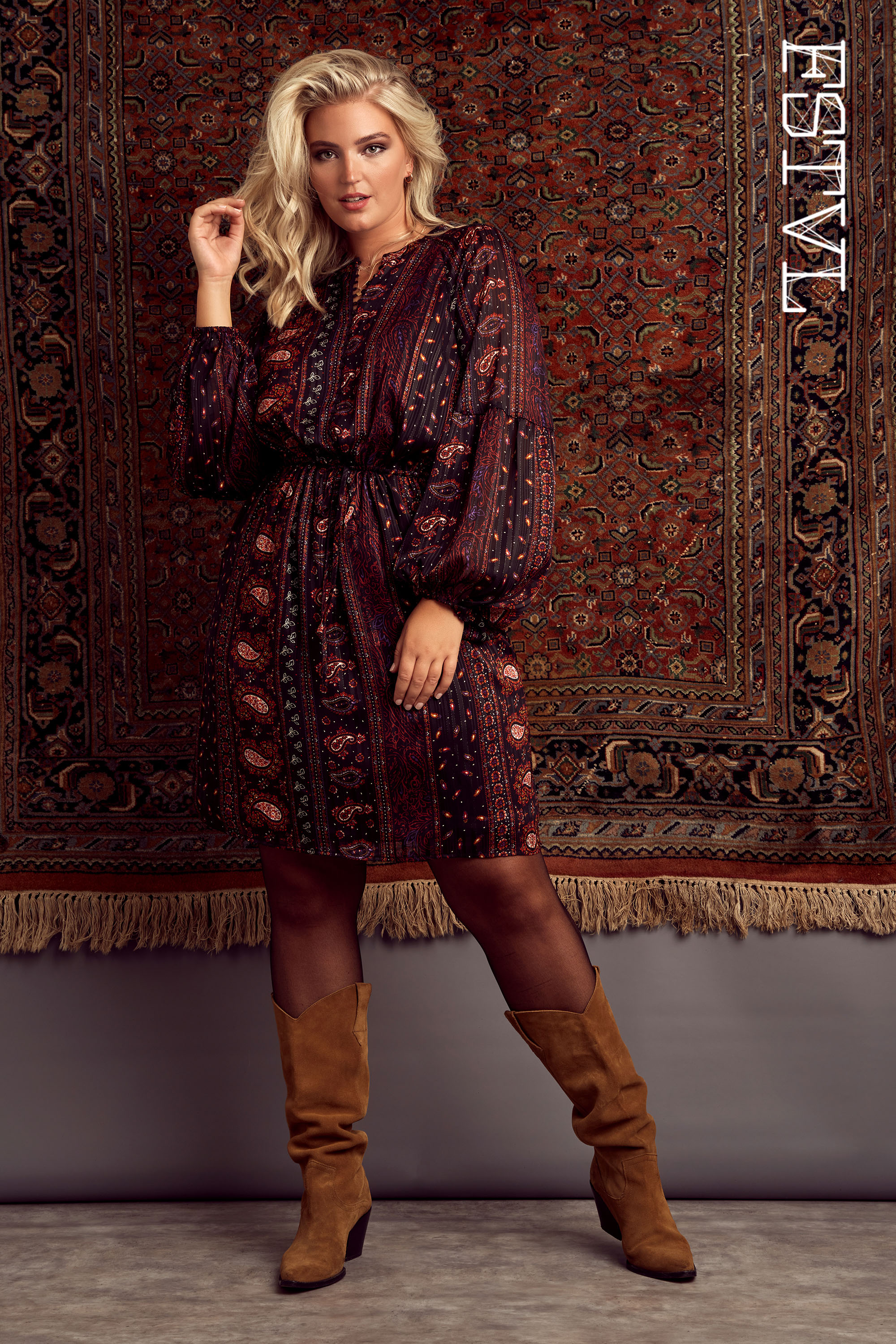 Femmes Robe tunique a imprime MS Mode