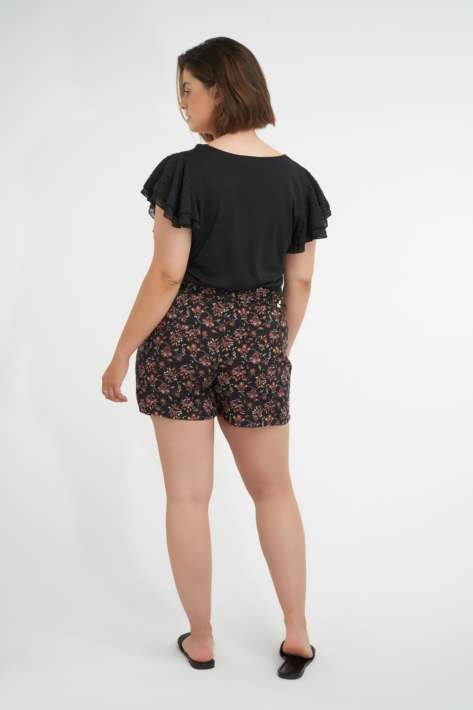 Short en viscose avec ceinture   image number null
