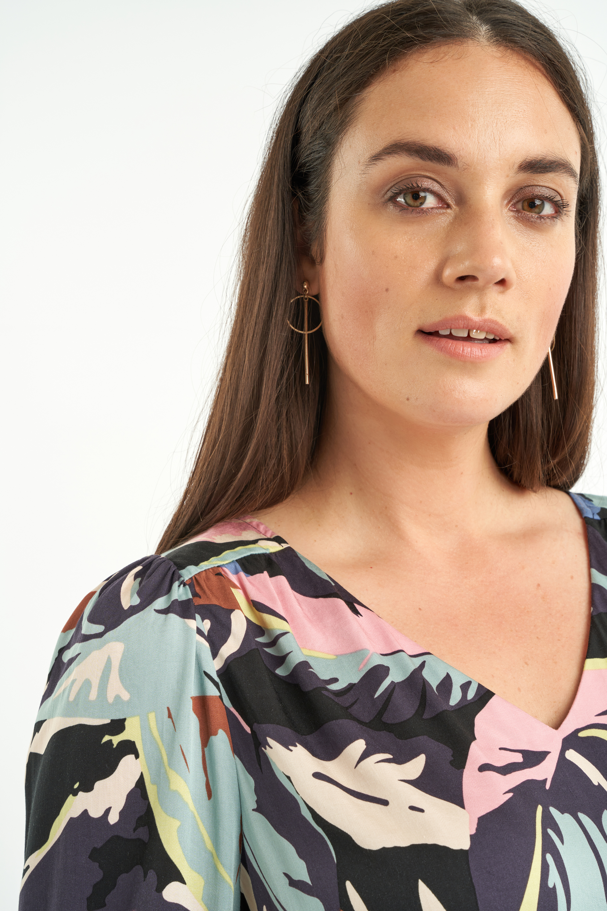 Chemisier &agrave; imprim&eacute; de feuilles image number null