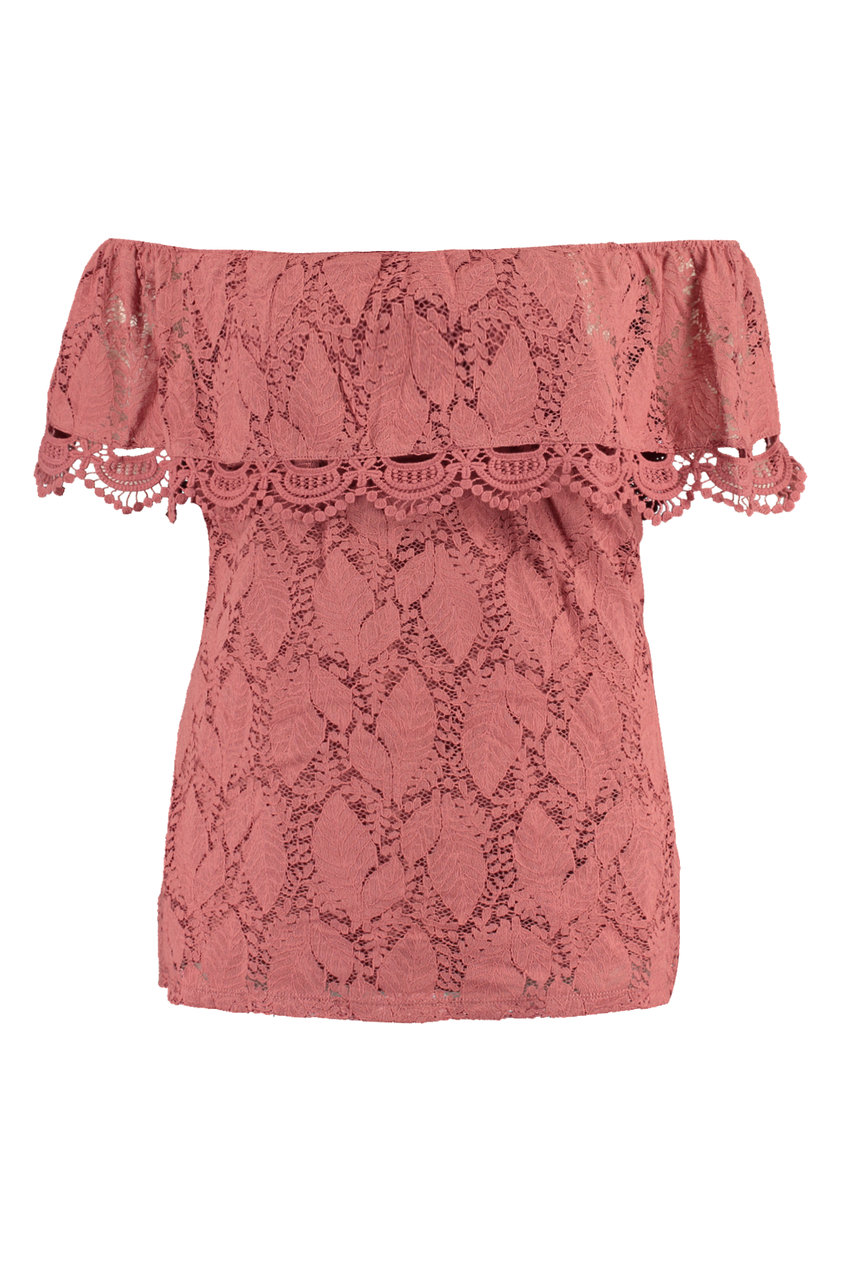 Haut en dentelle &agrave; &eacute;paules d&eacute;nud&eacute;es image number null