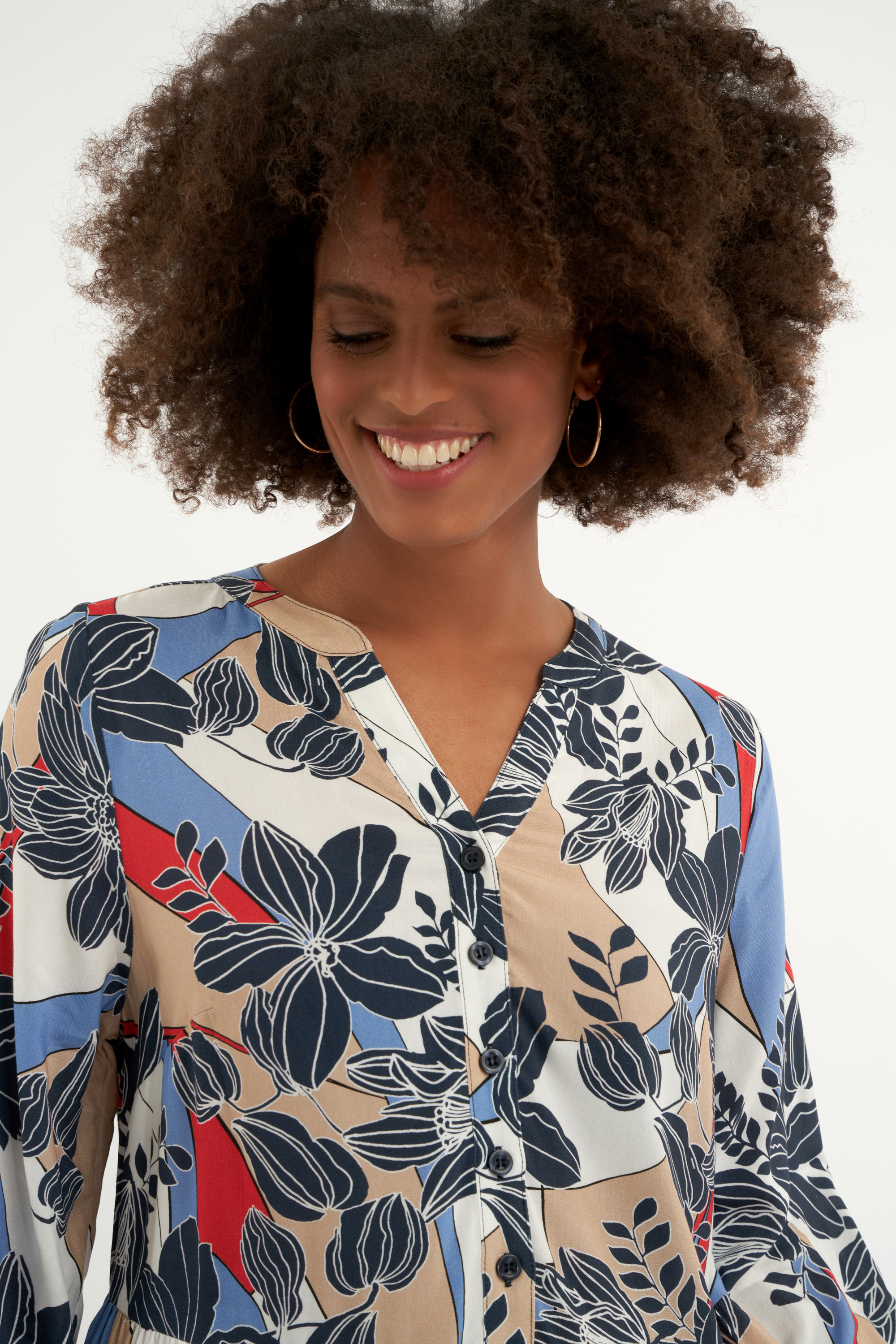 Robe coupe trap&egrave;ze &agrave; imprim&eacute;  image number null