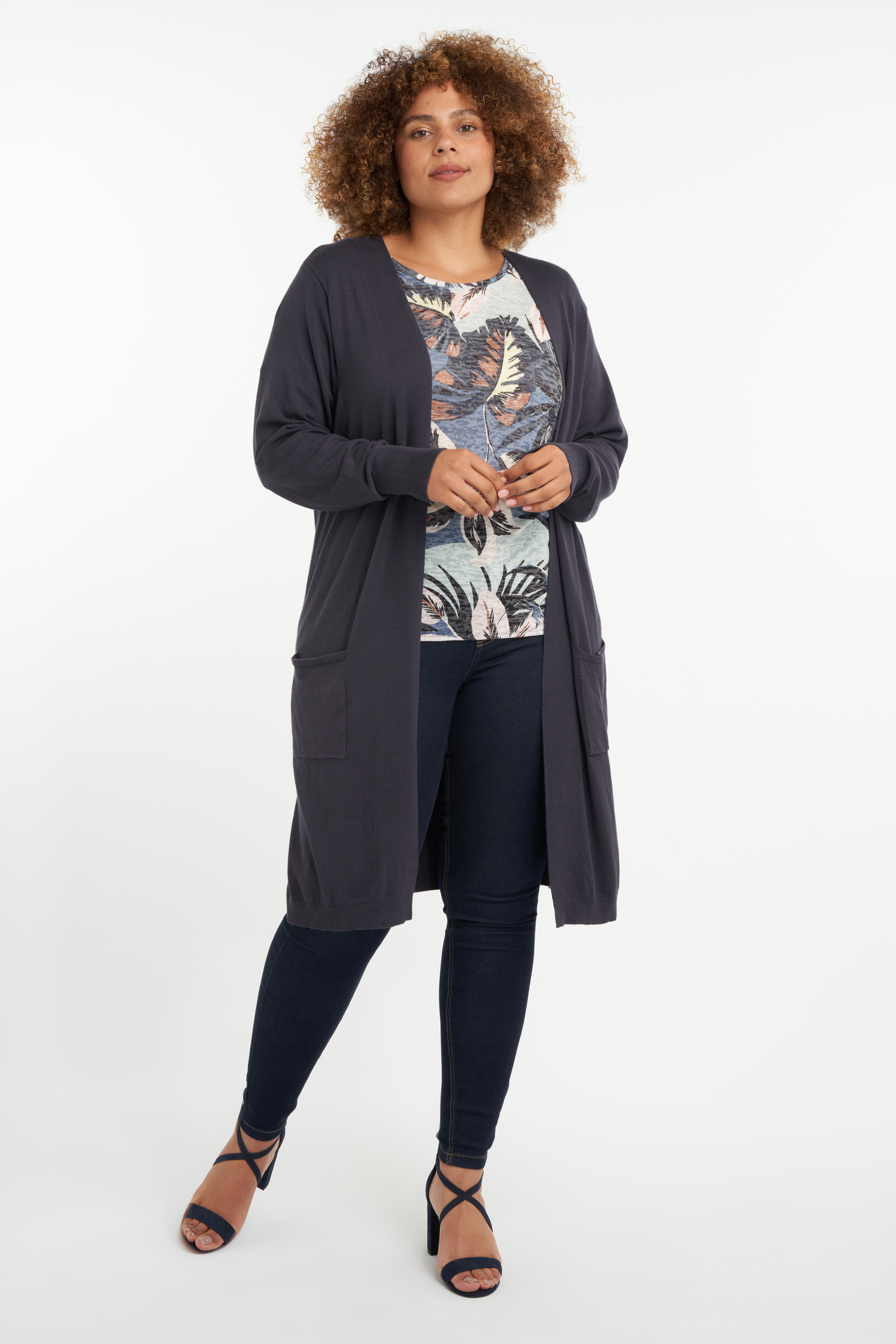 Cardigan ouvert en tricot fin image number null