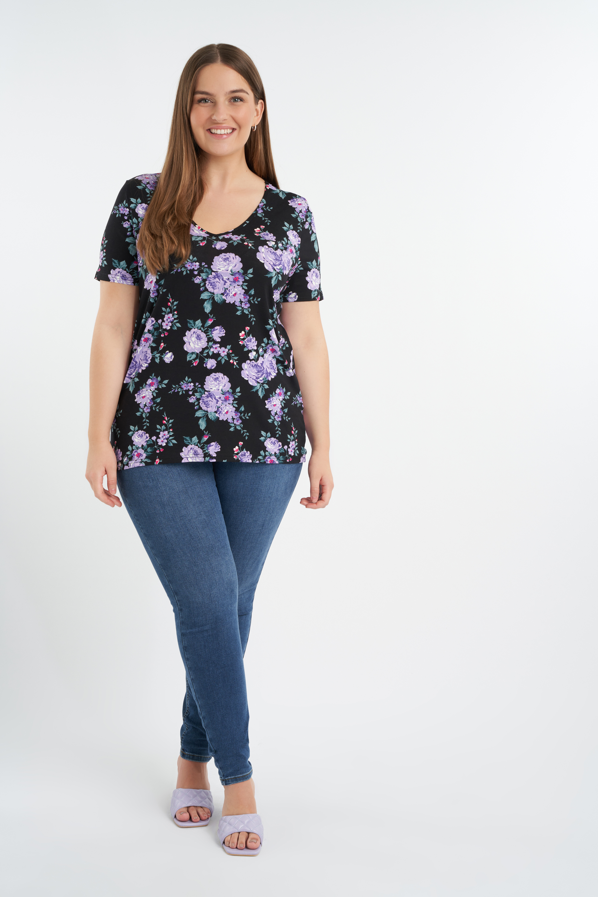 T-shirt avec col en V image number null