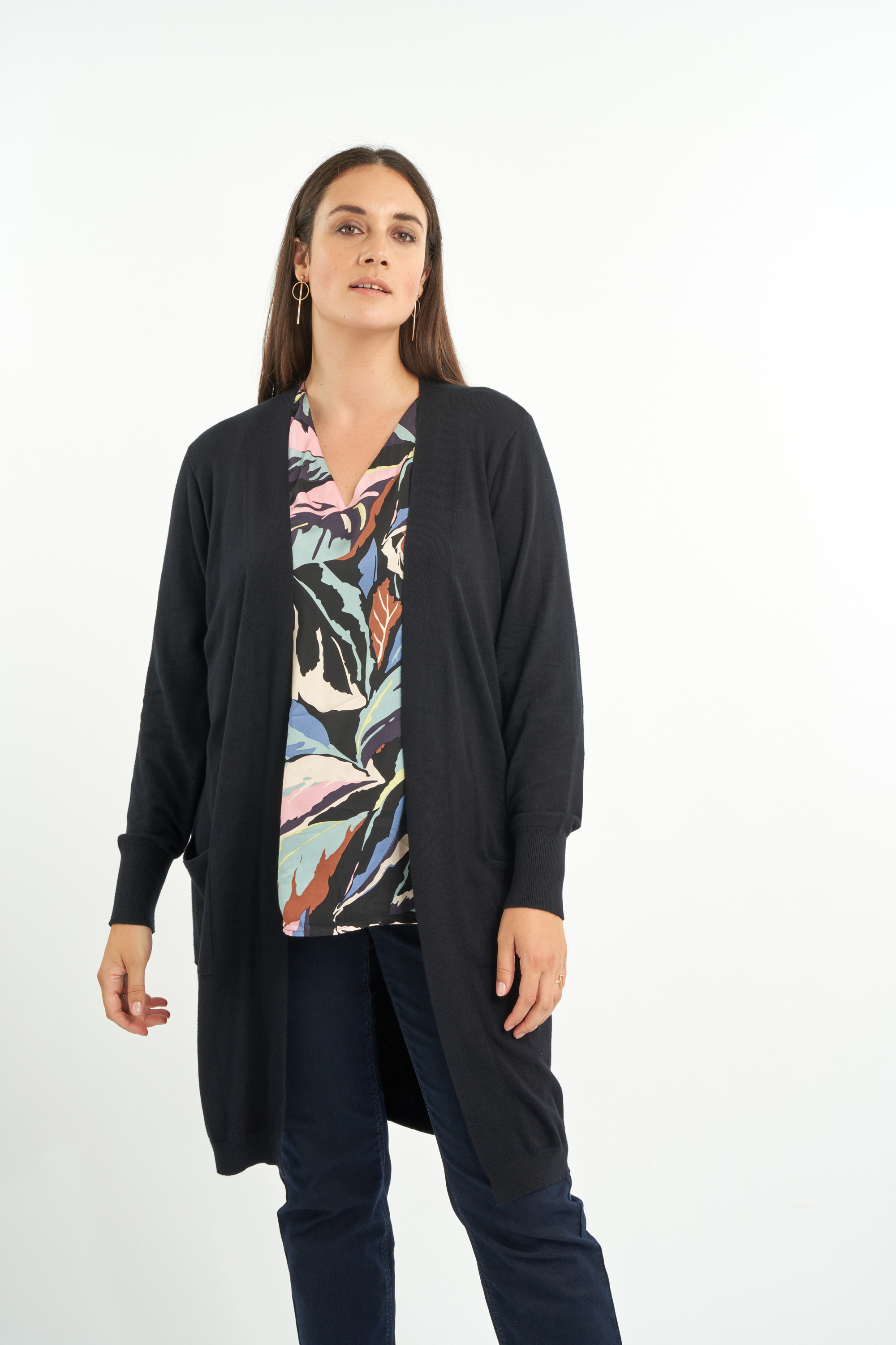 Cardigan ouvert en tricot fin image number null