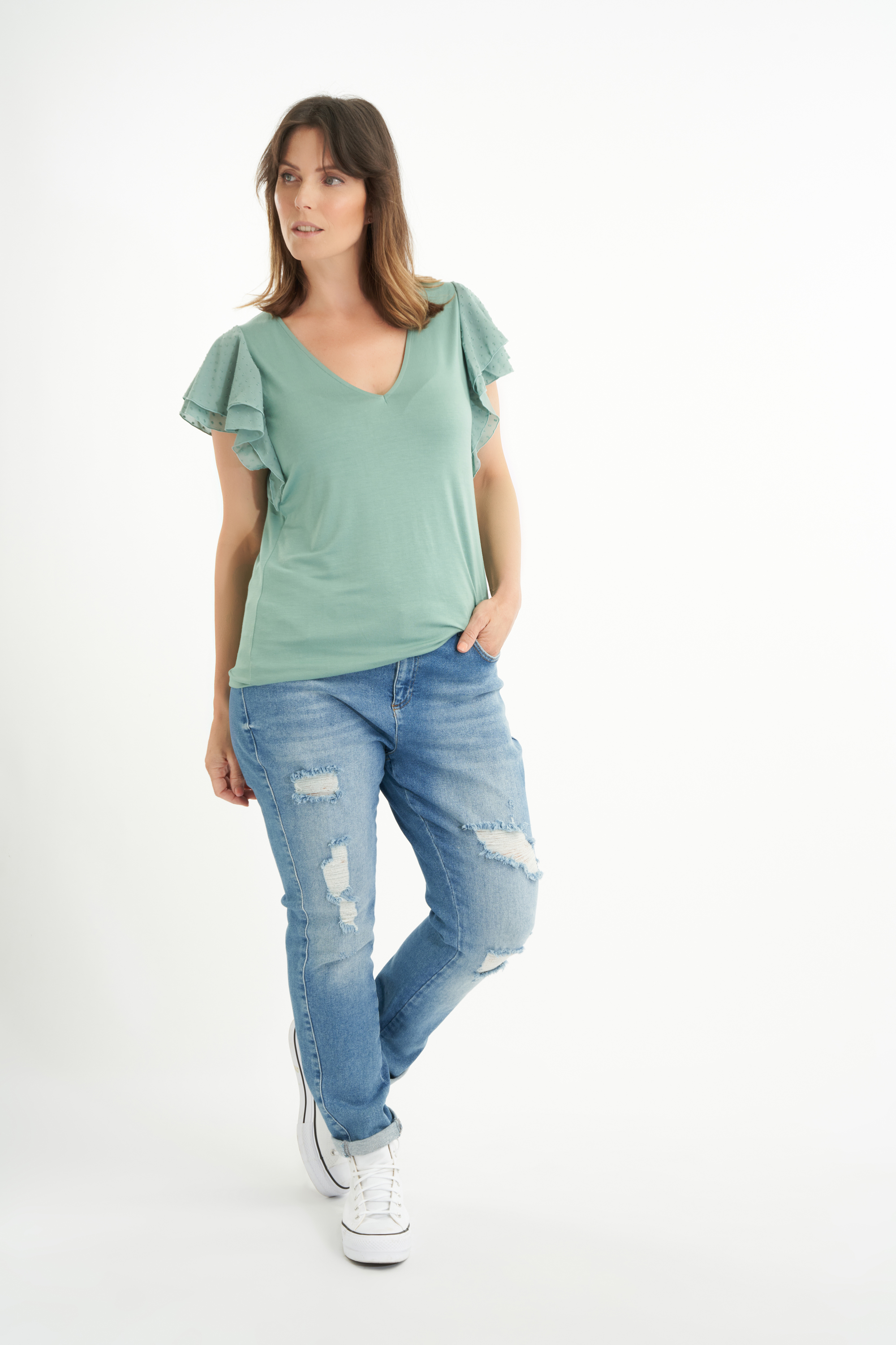 Haut avec manches &eacute;l&eacute;gantes  image number null