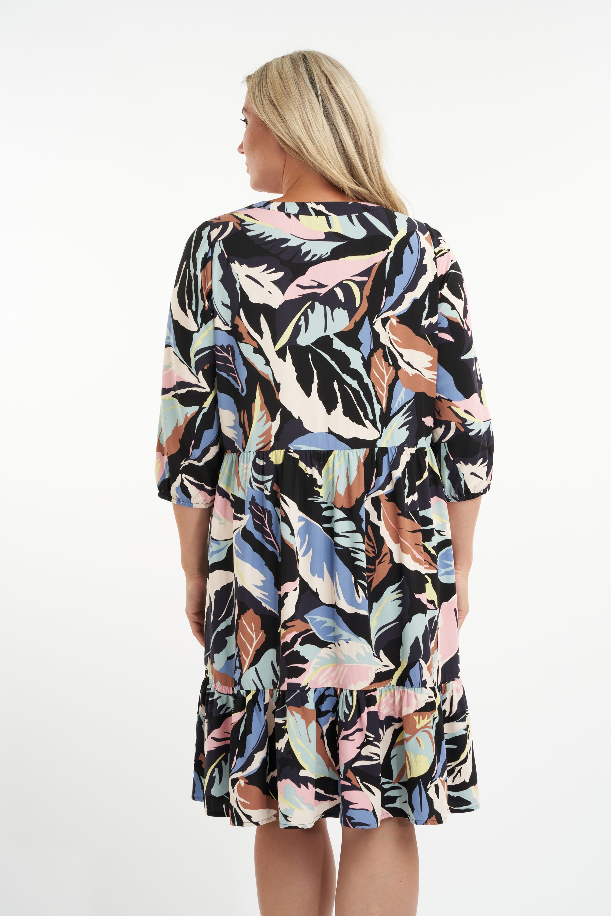 Robe coupe trap&egrave;ze &agrave; imprim&eacute;  image number null