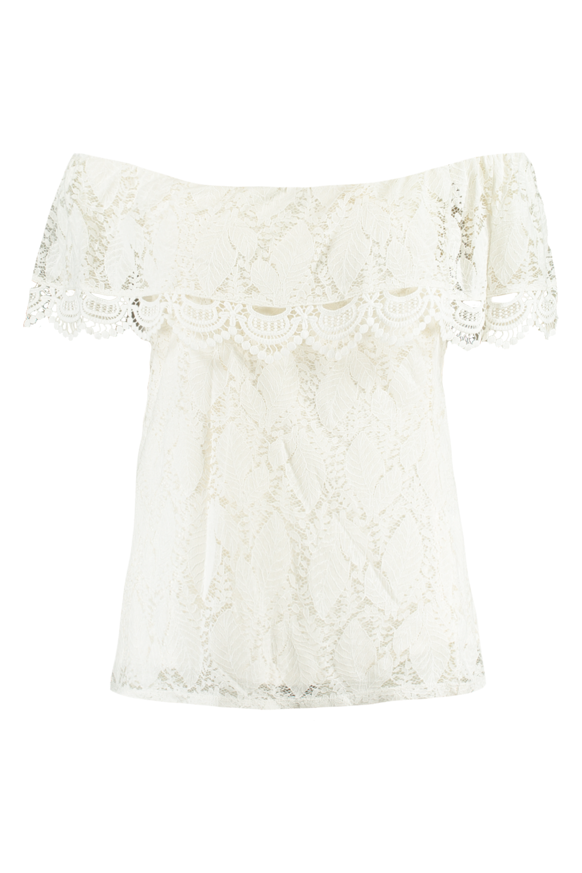 Haut en dentelle &agrave; &eacute;paules d&eacute;nud&eacute;es image number null