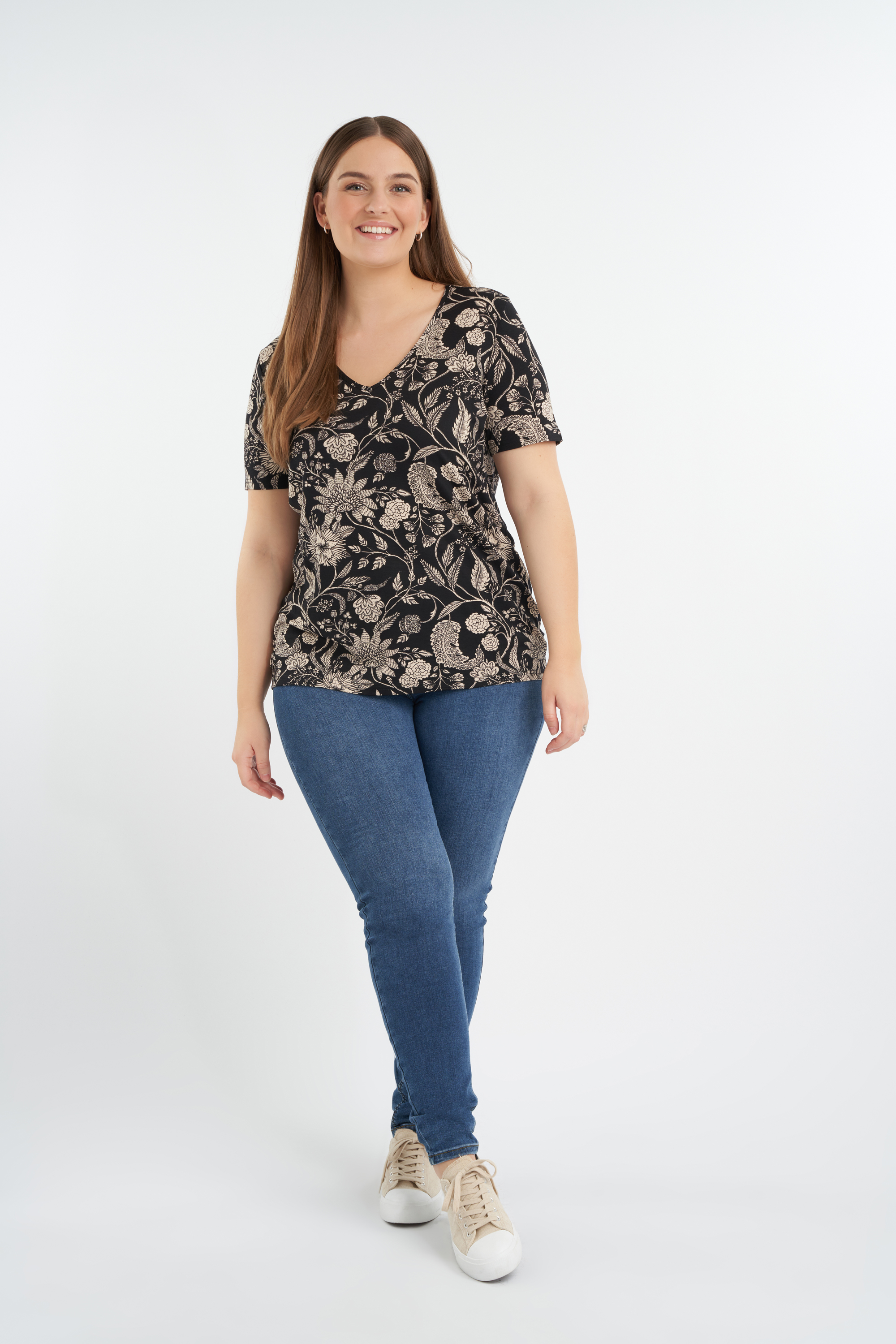 T-shirt avec col en V image number null