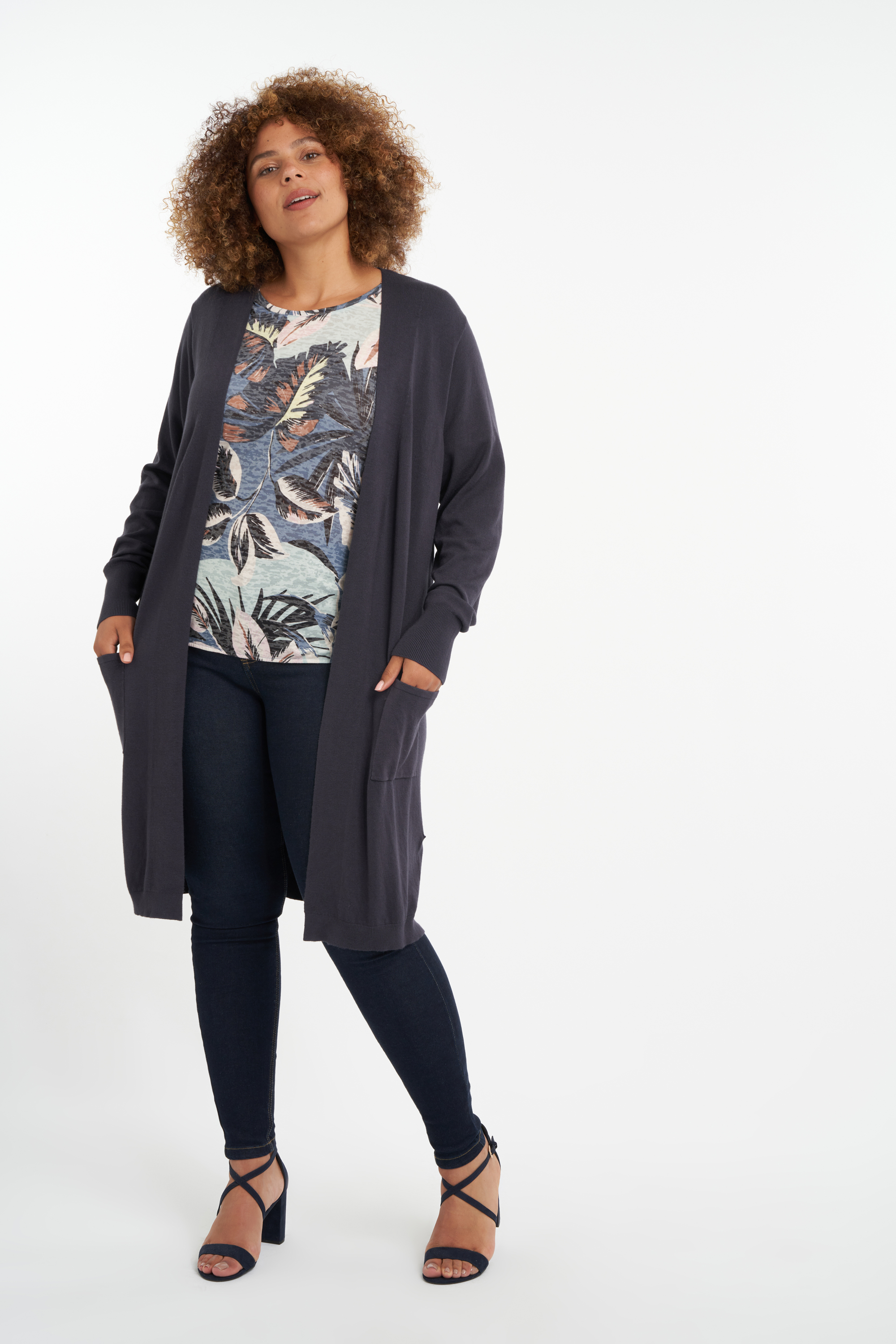 Cardigan ouvert en tricot fin image number null