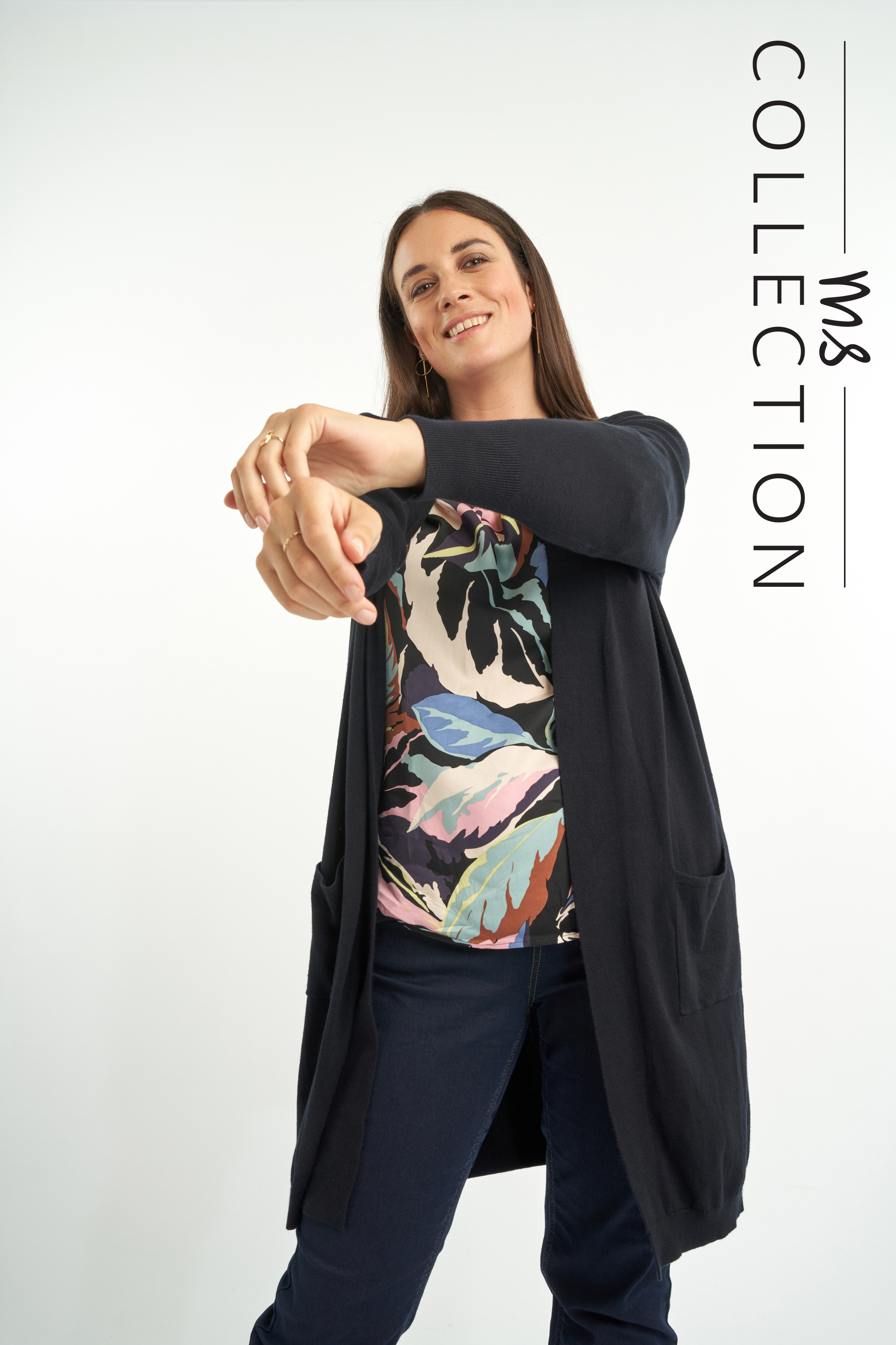 Cardigan ouvert en tricot fin image number null