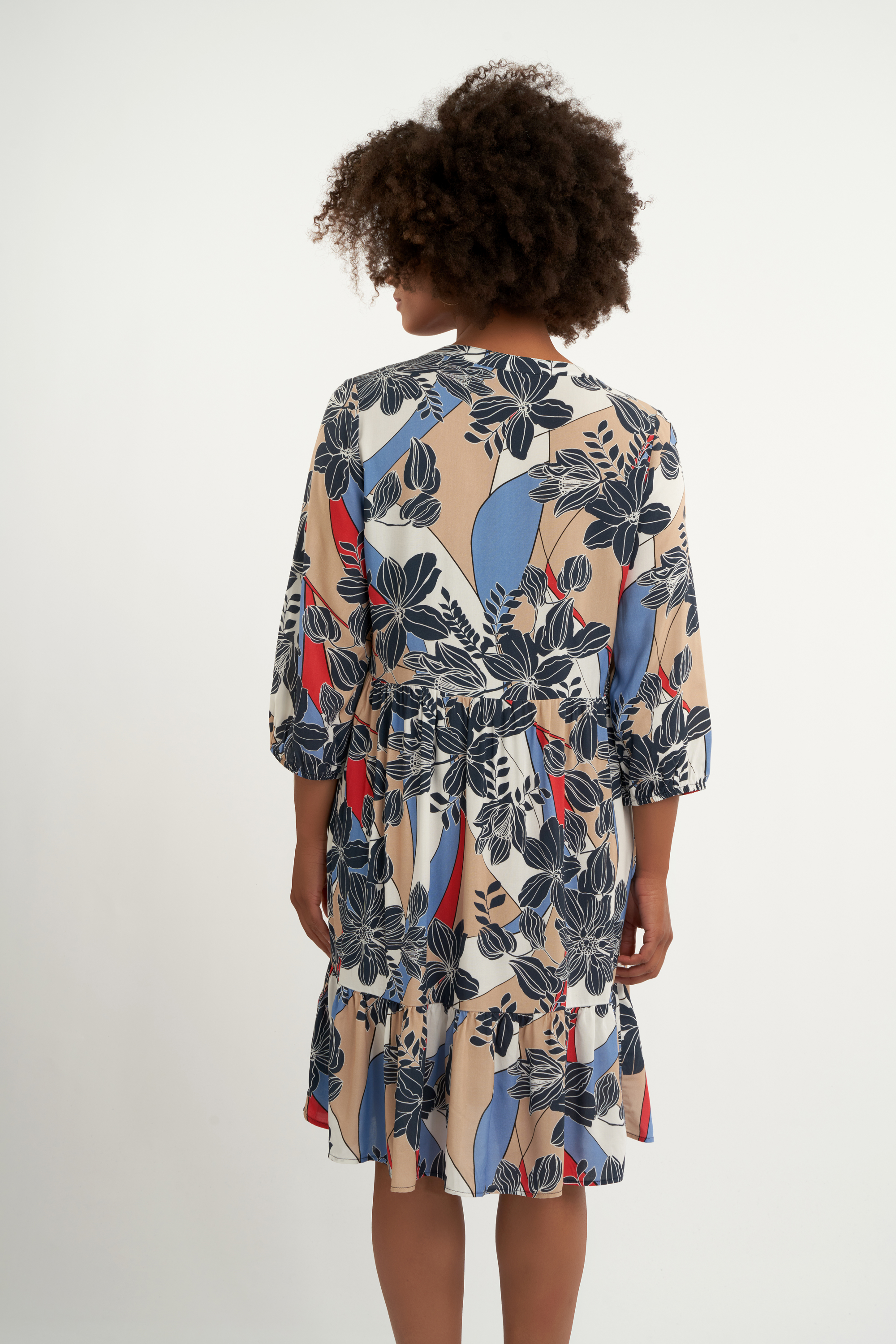 Robe coupe trap&egrave;ze &agrave; imprim&eacute;  image number null