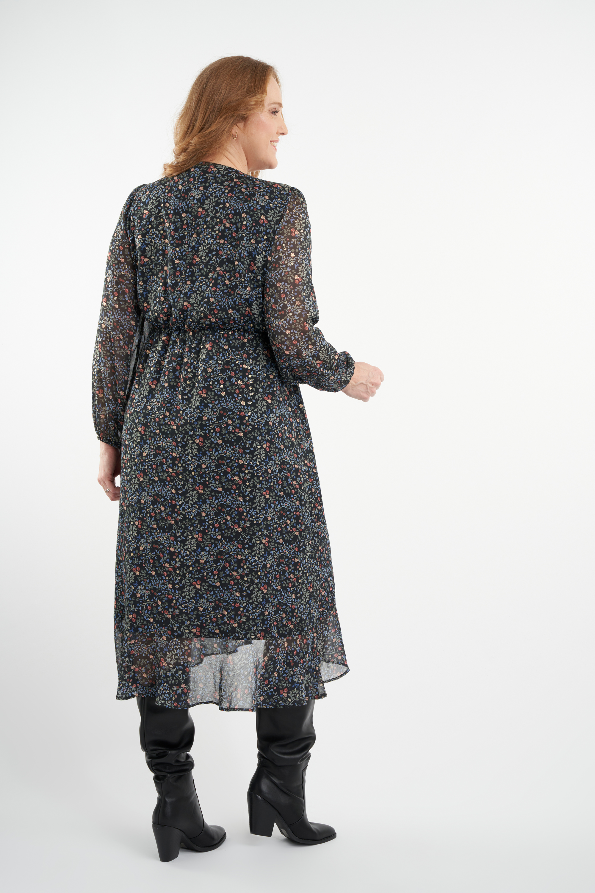 Longue robe portefeuille à imprimé floral image number 3
