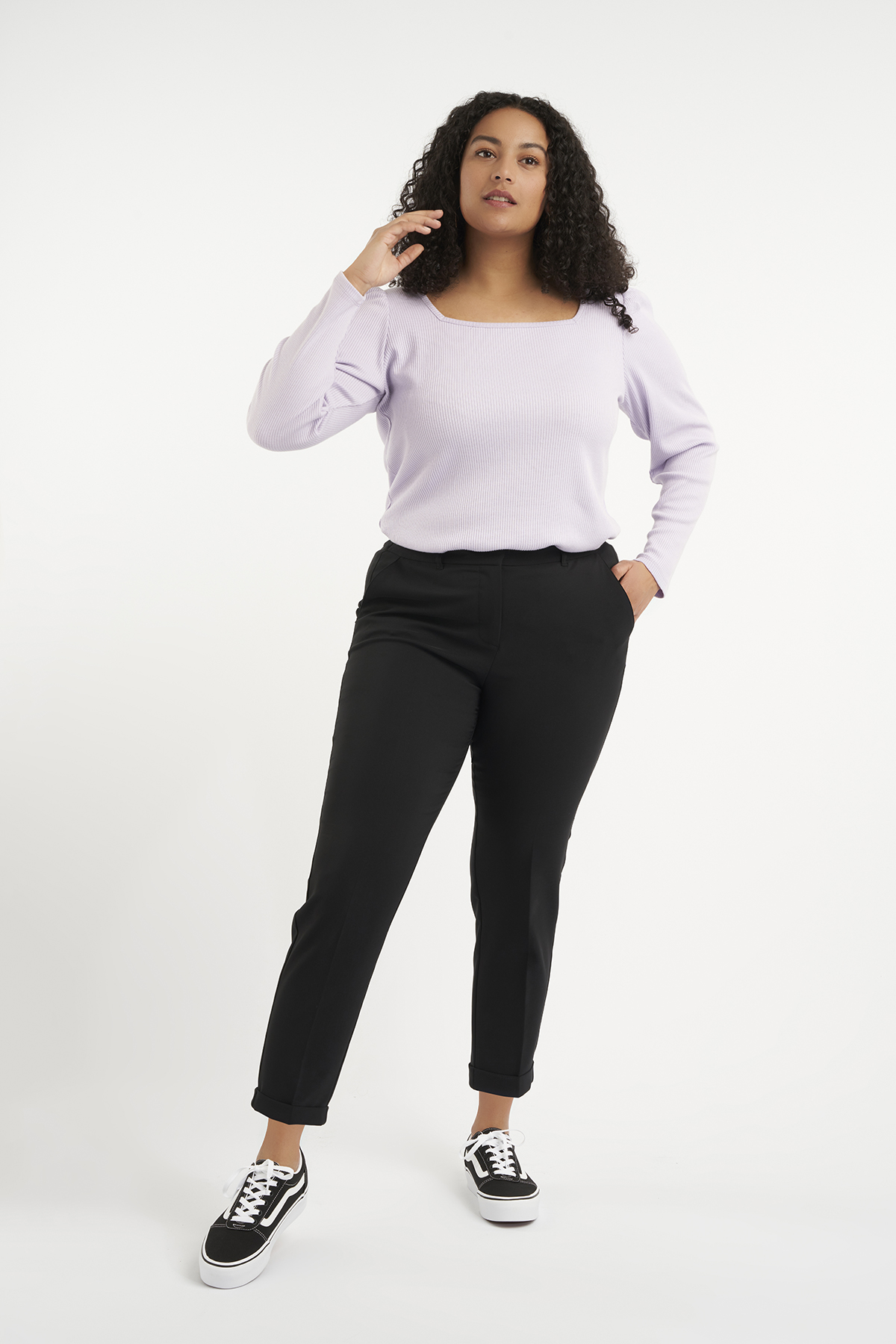 Noir Pantalon court à MS Mode®